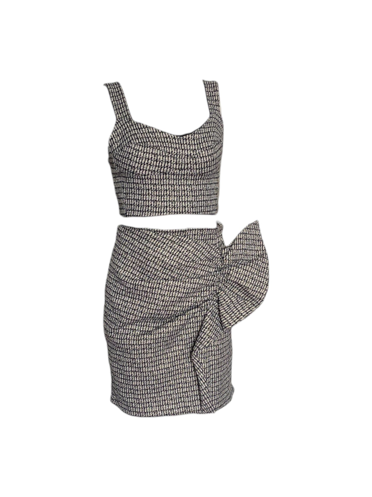 set falda y top black and white