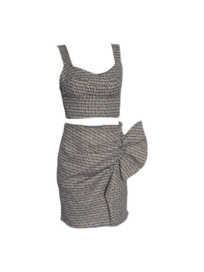 set falda y top black and white