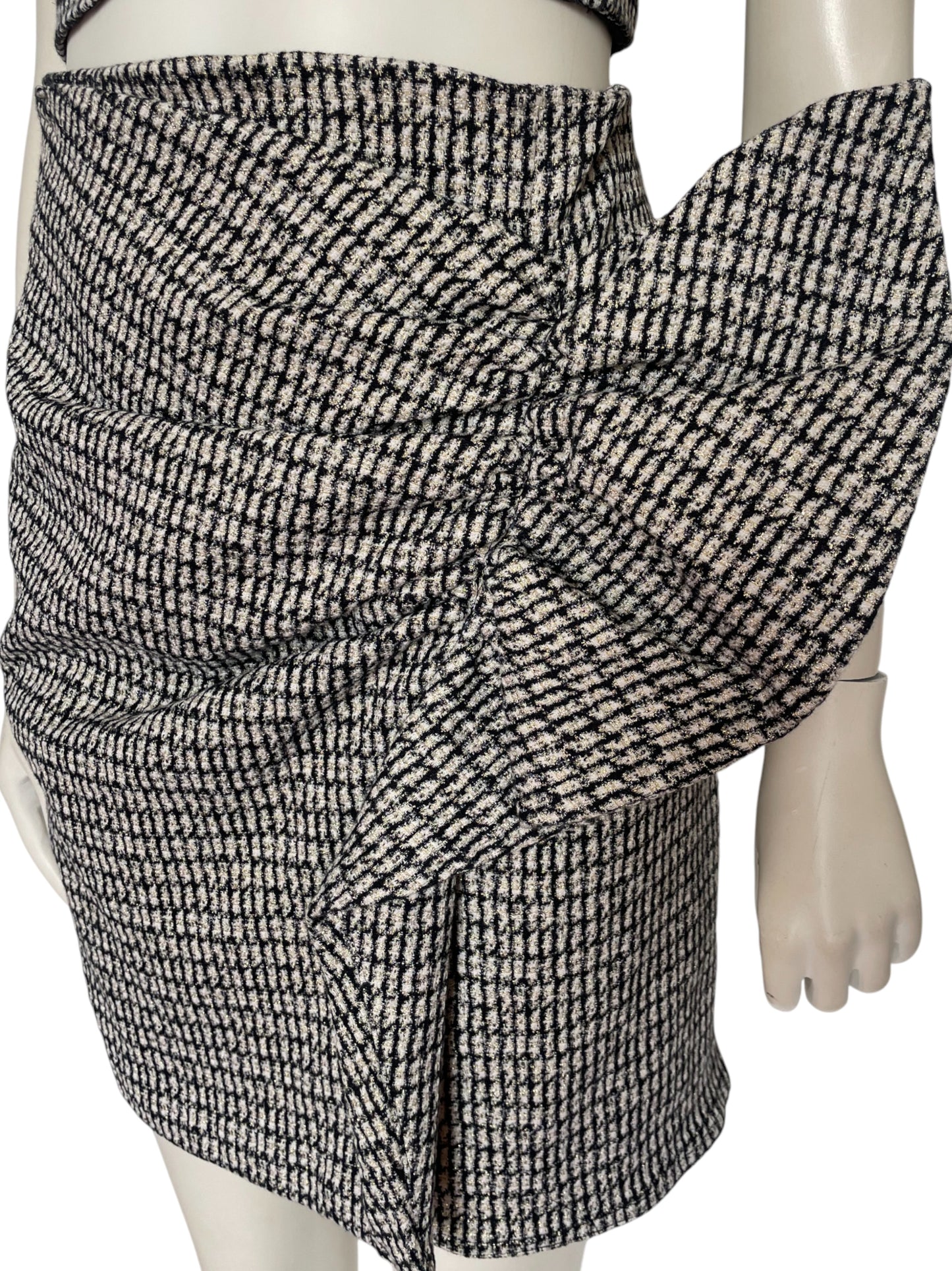 set falda y top black and white