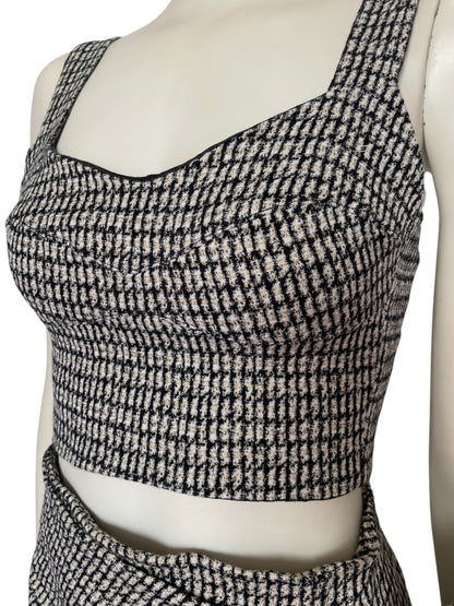 set falda y top black and white