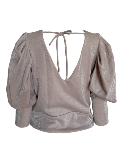 blusa con brillos manga larga