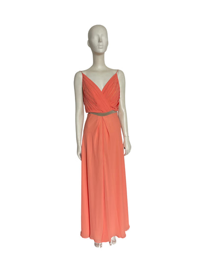Vestido maxi salmon