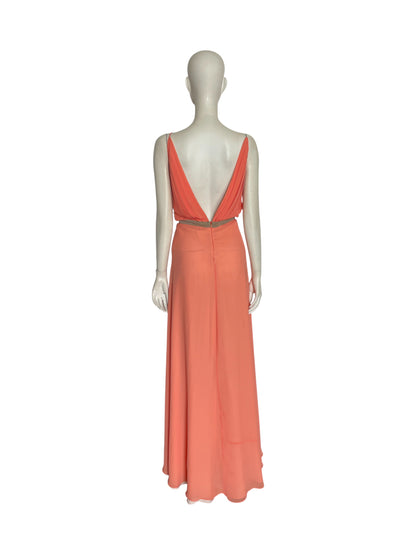 Vestido maxi salmon