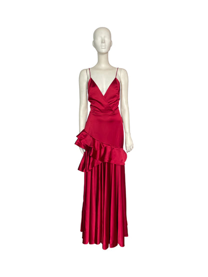 maxi vestido vino tinto