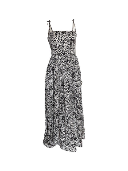 vestido maxi animal print
