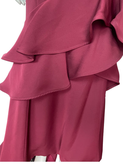Vestido rojo maxi medio hombro