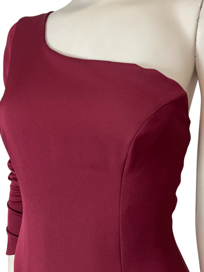 Vestido rojo maxi medio hombro
