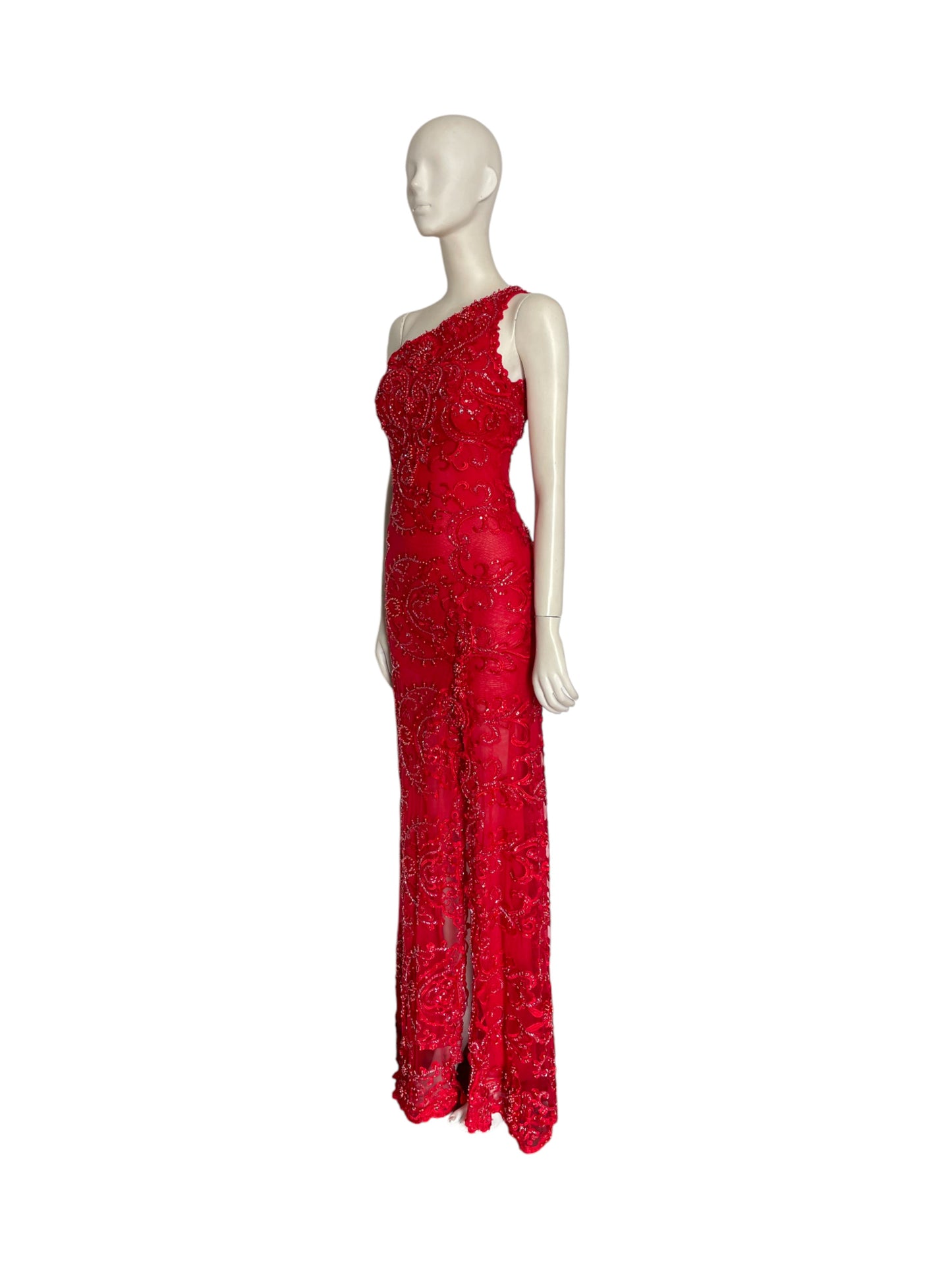 vestido maxi recamado