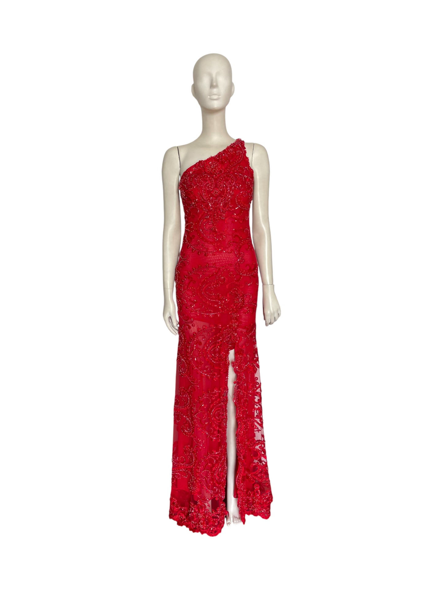 vestido maxi recamado
