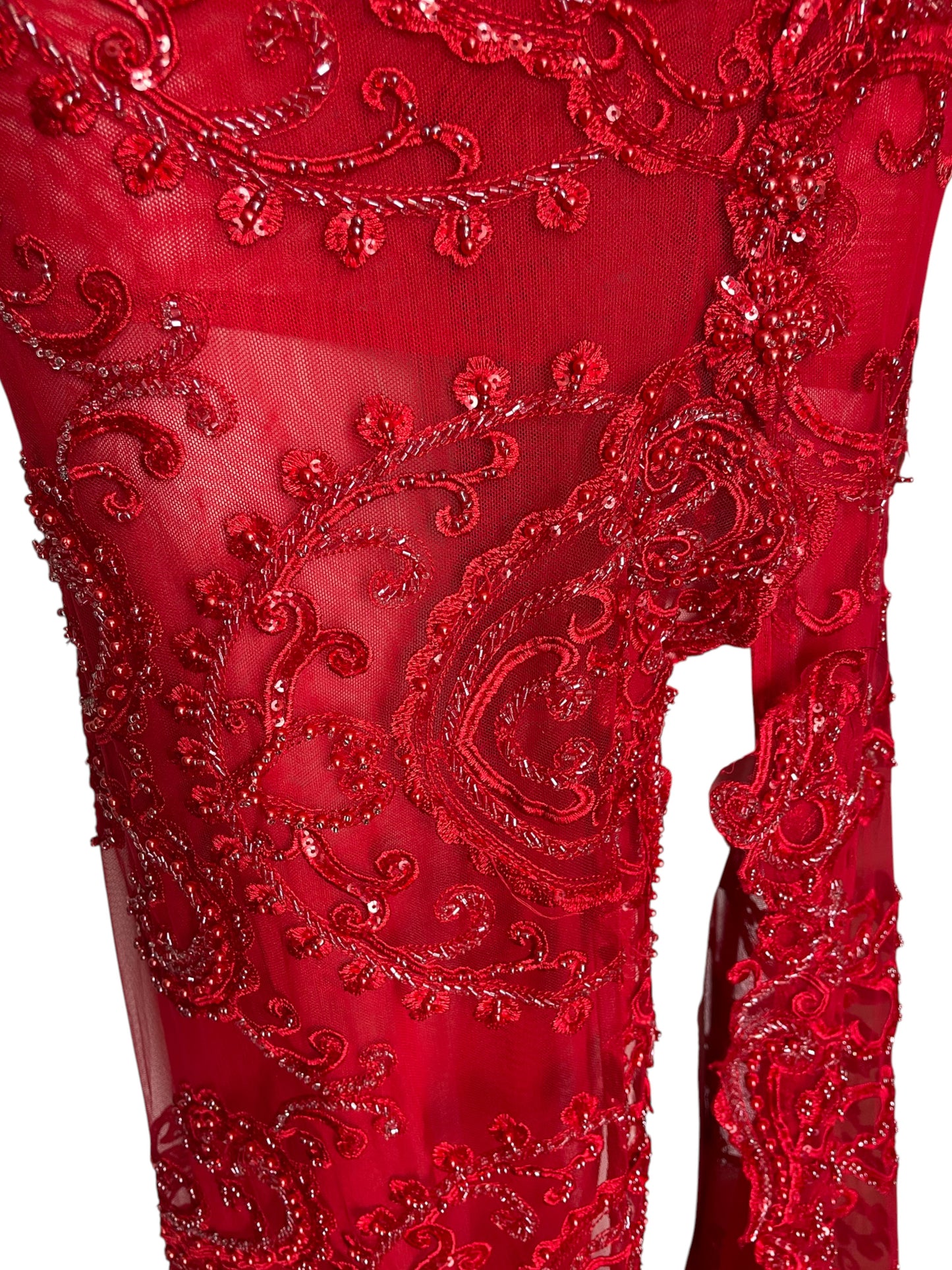 vestido maxi recamado