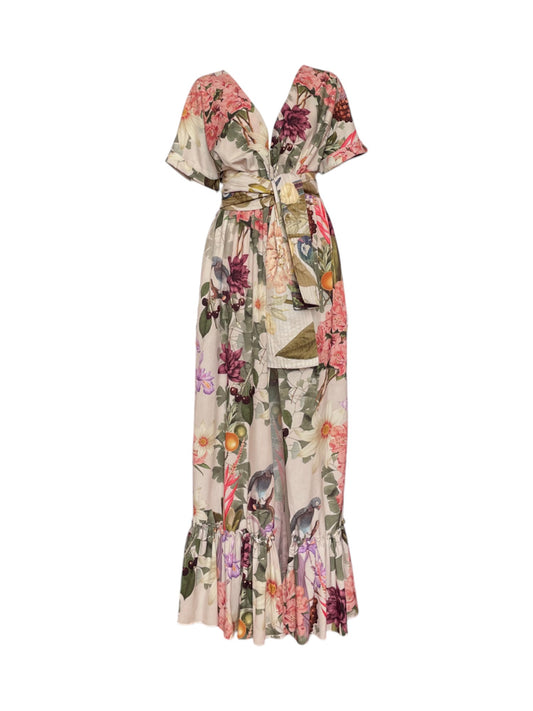 Vestido maxi primavera con cinturon