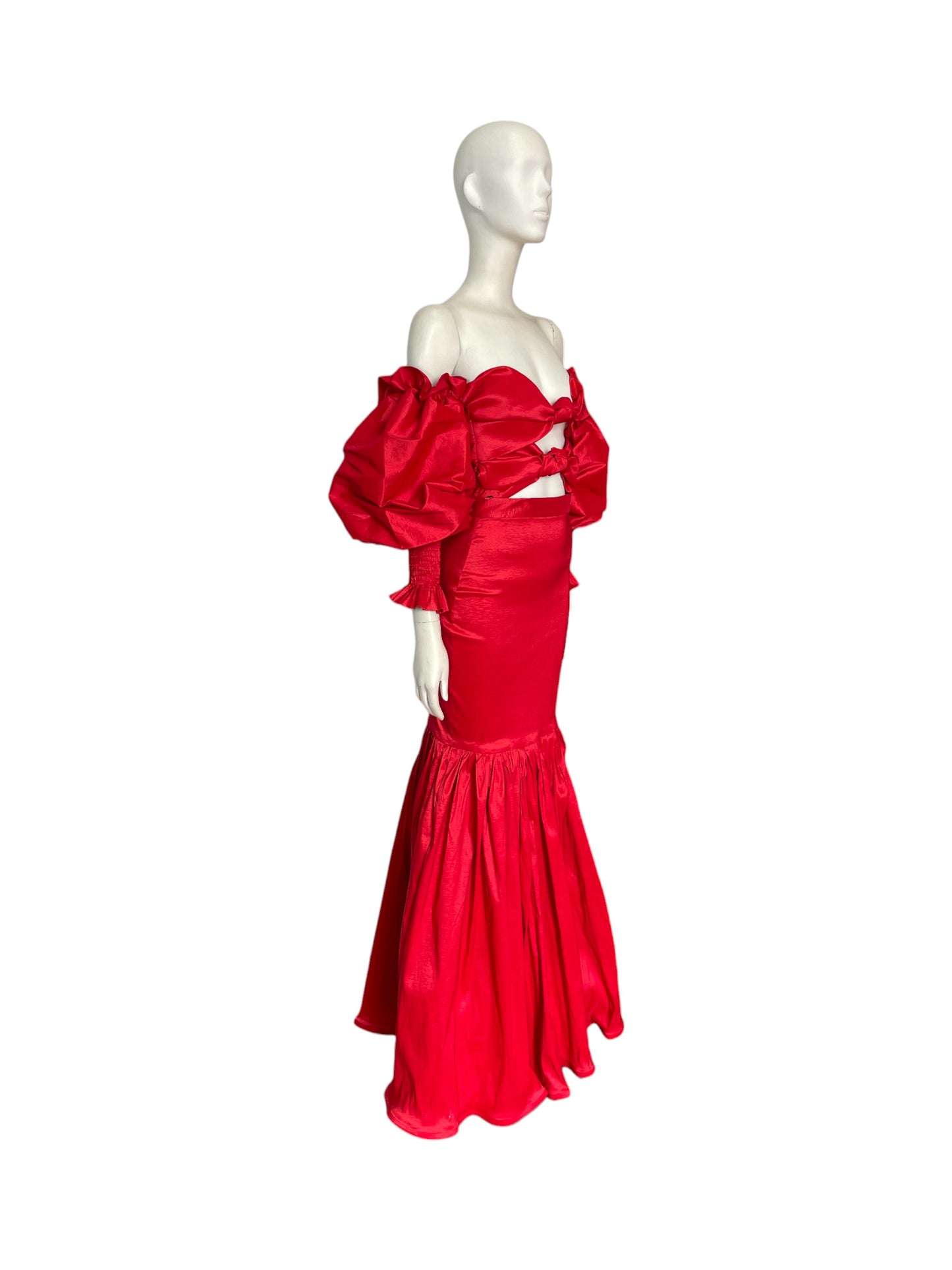 Set falda y top sirena rojo