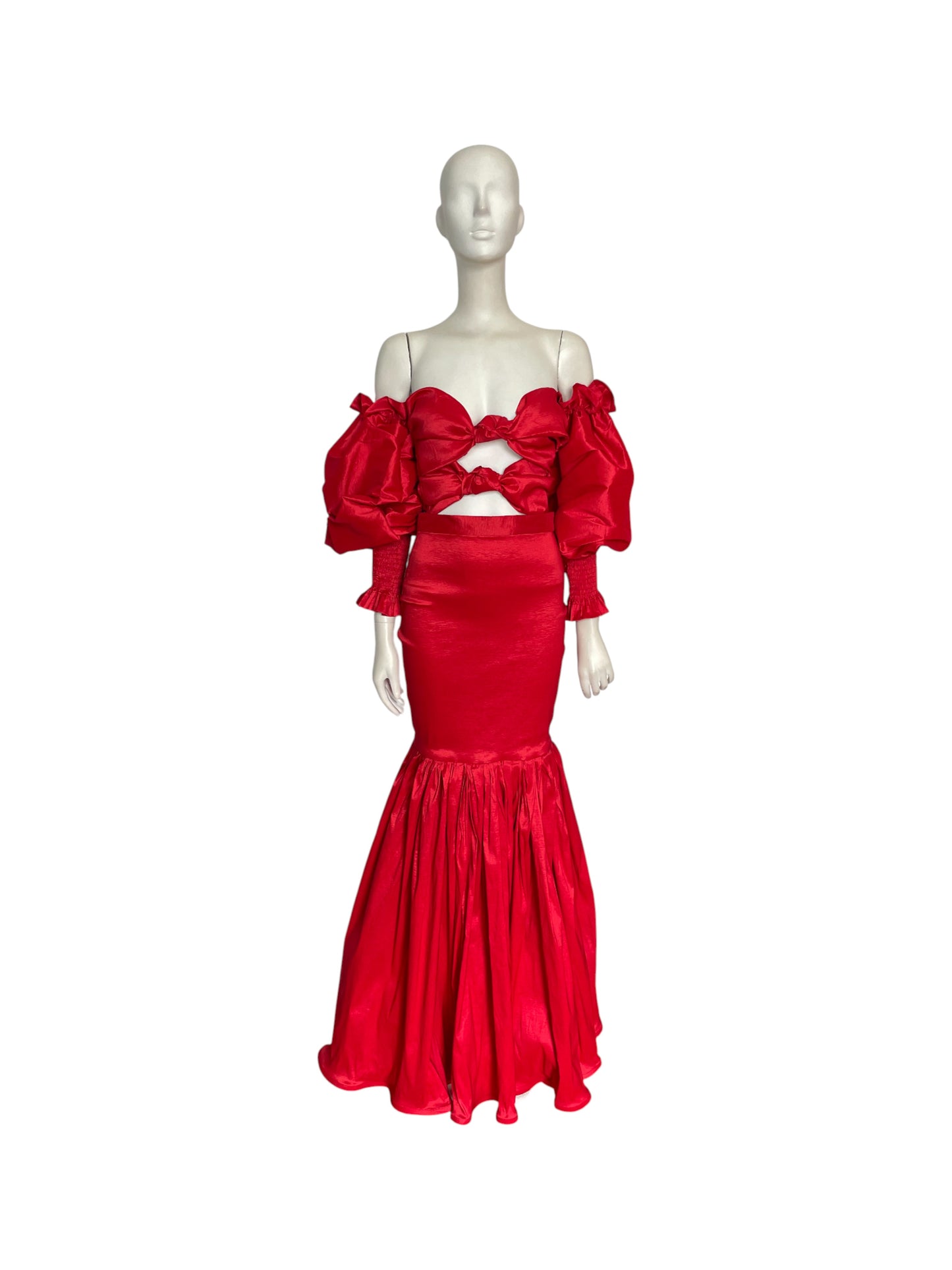 Set falda y top sirena rojo