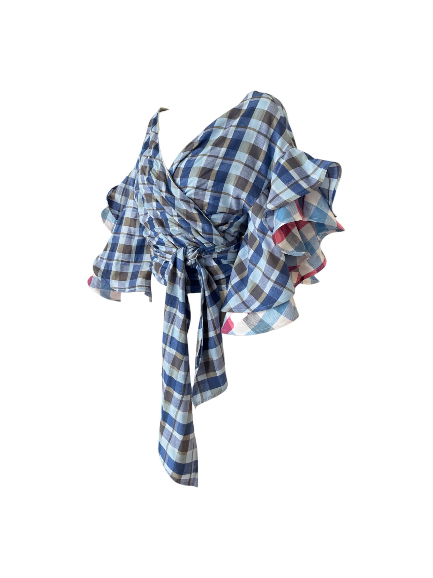 Camisa cuadros azules manga corta