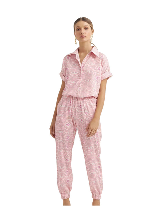 Set Rosa figuras pantalon y camisa de mangas