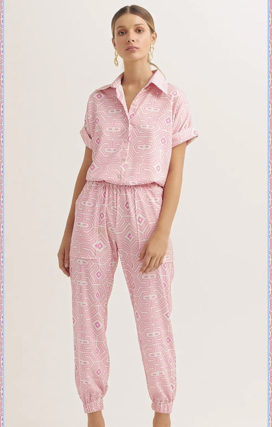 Set Rosa figuras pantalon y camisa de mangas