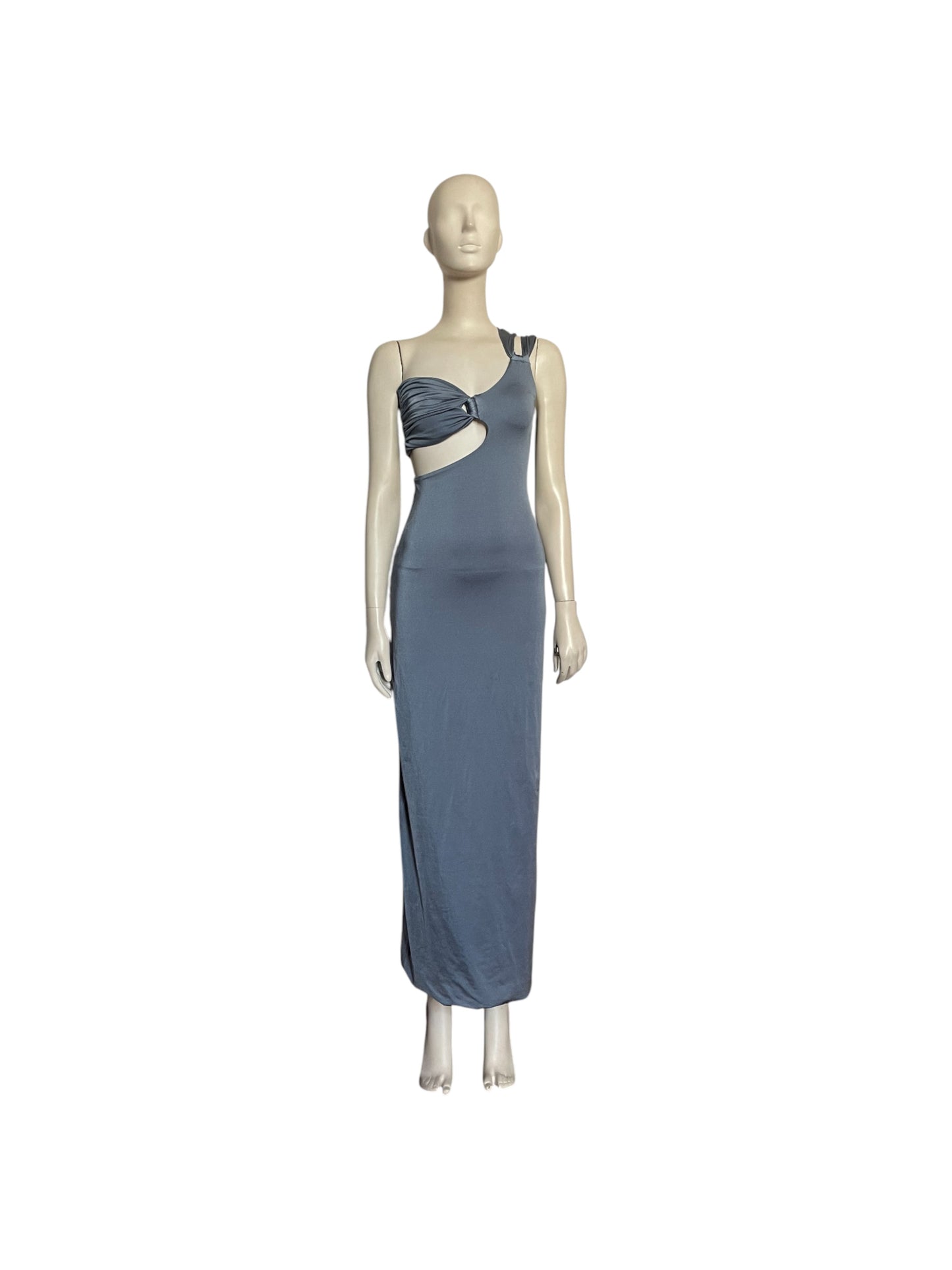 maxi dress azul petroleo