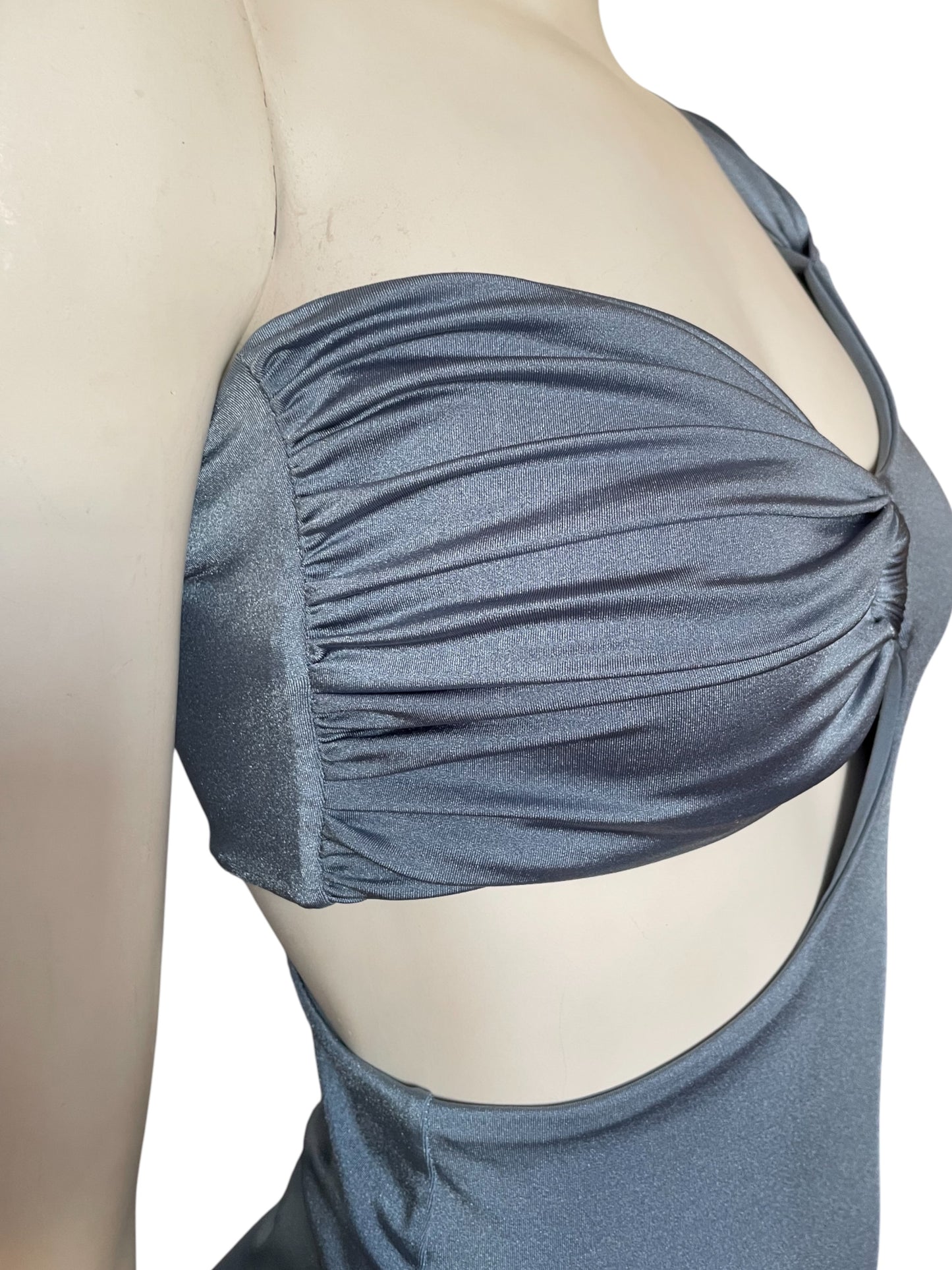 maxi dress azul petroleo