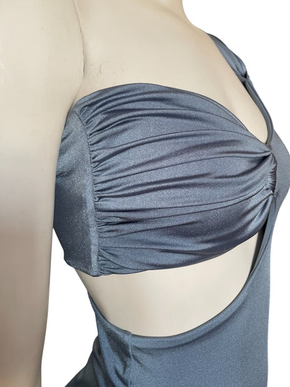 maxi dress azul petroleo