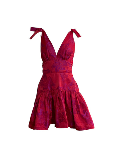 Solferino Floral Jacquard Minidress.