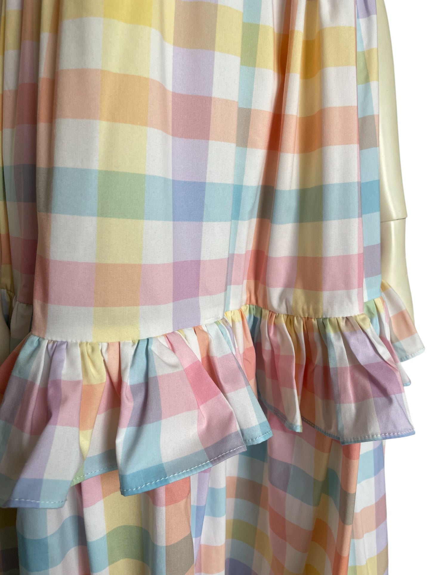 Vestido midi cuadros pasteles