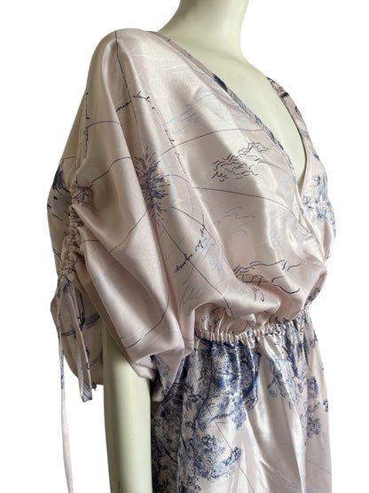 Dress midi en seda LILA