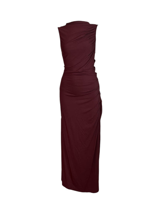 vestido maxi arissa vinotinto