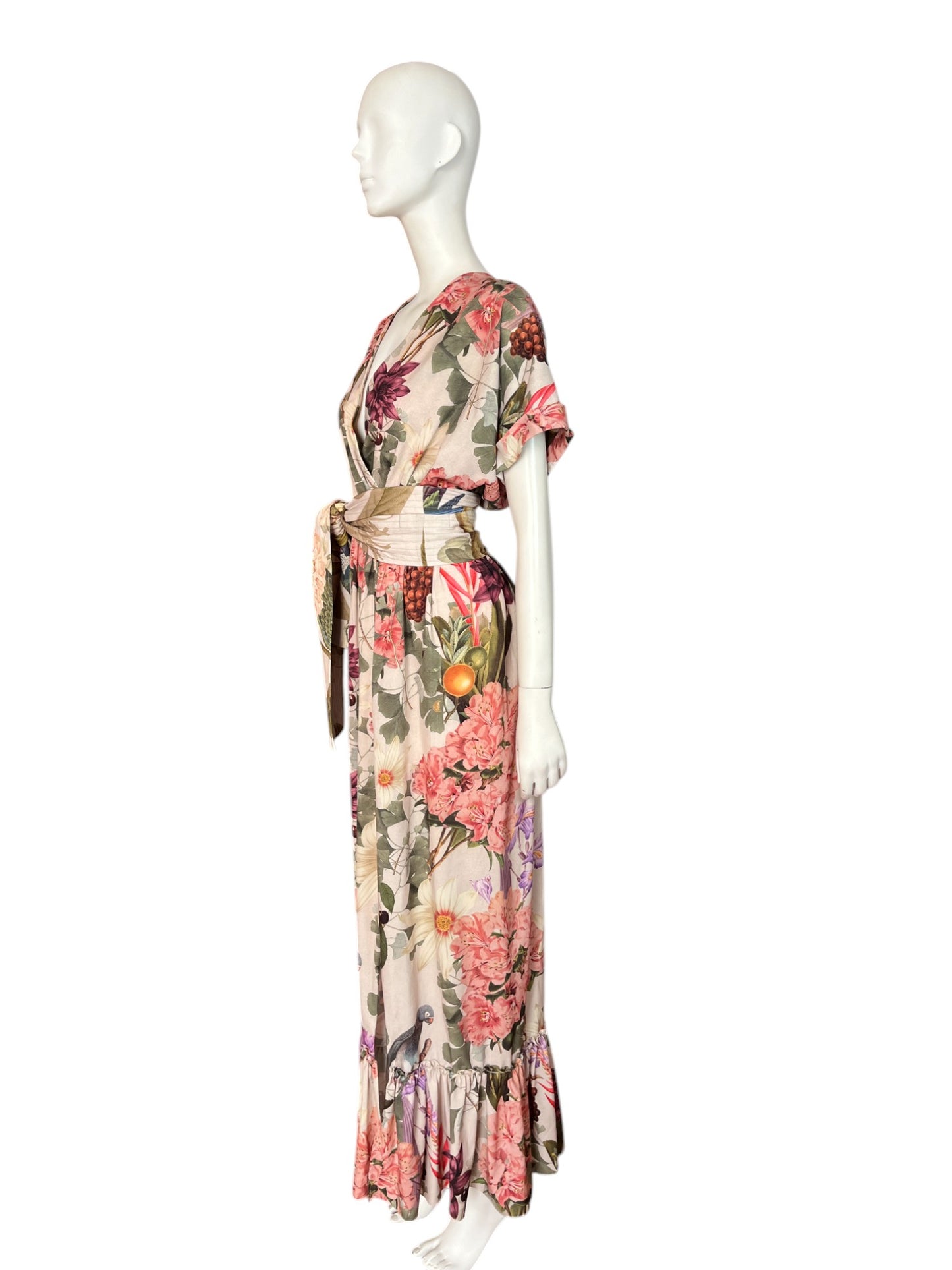 Vestido maxi primavera con cinturon