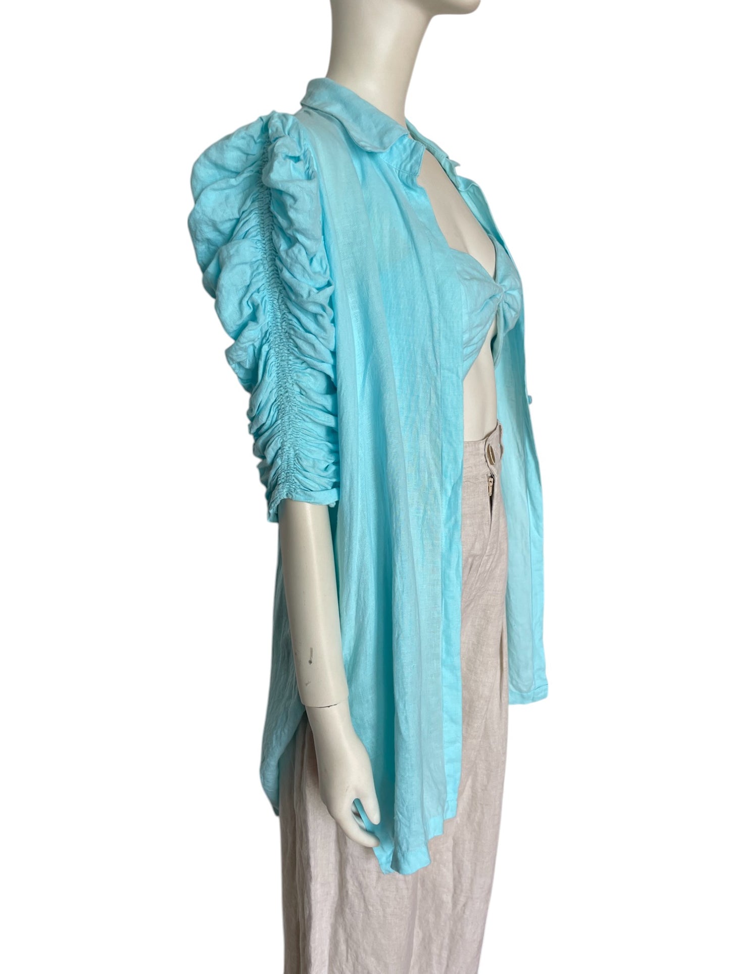 set top y camisa manga 3/4