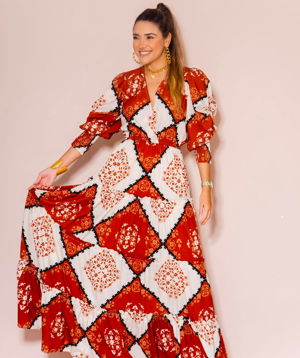 vestido maxi terra