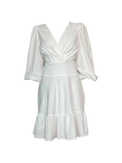 vestido mini con mangas globo