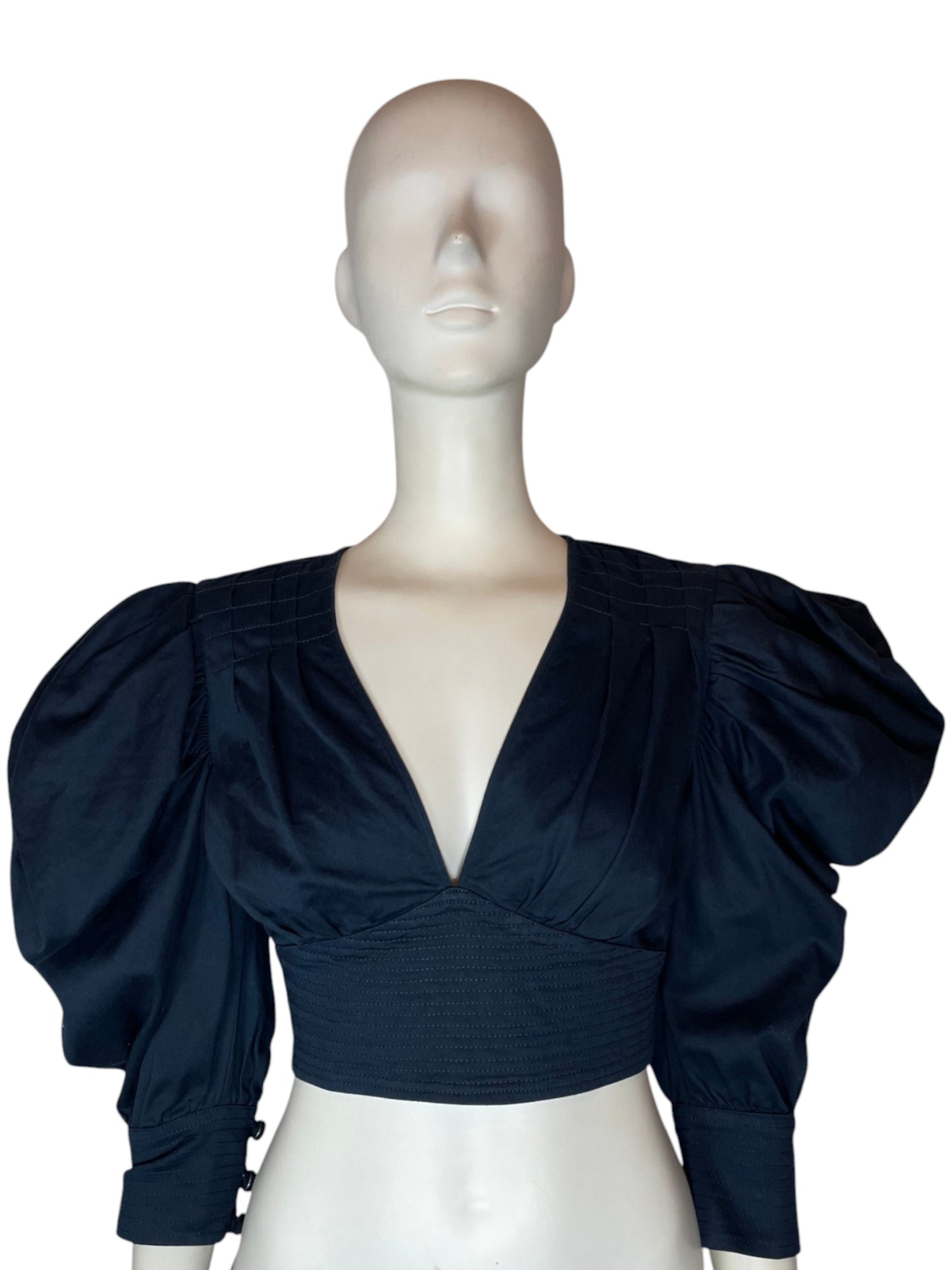 top mangas largas azul turqui