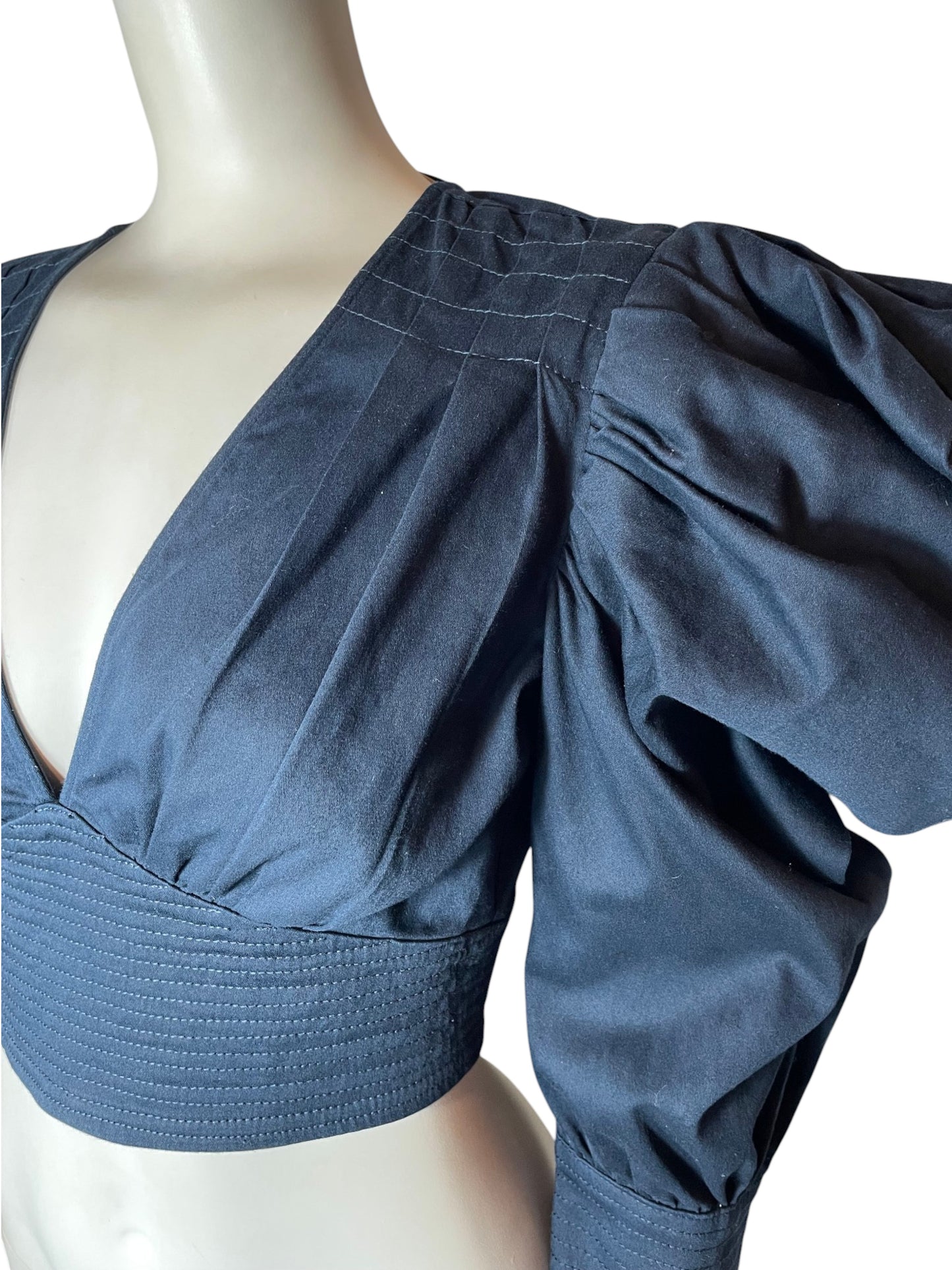 top mangas largas azul turqui