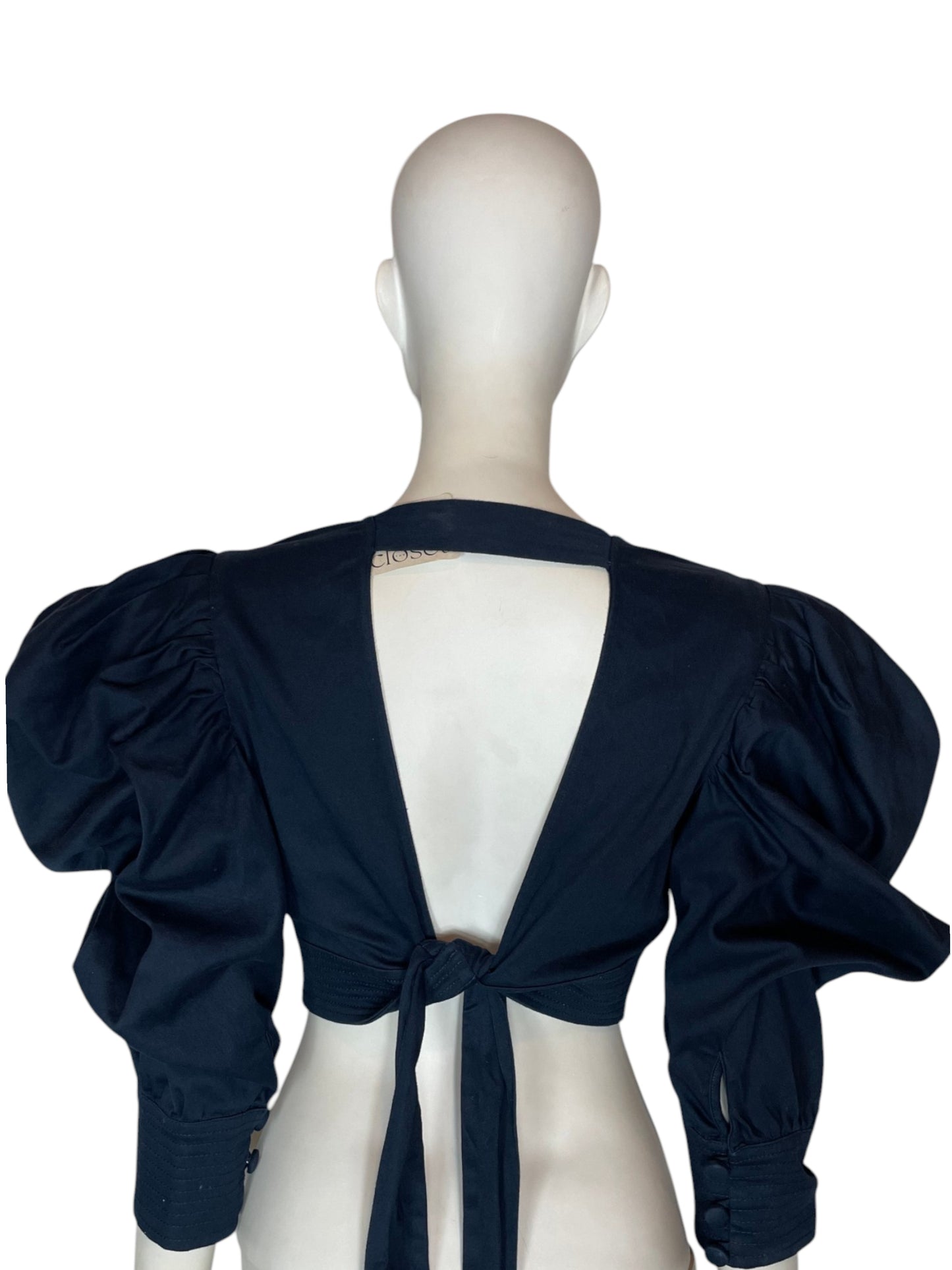 top mangas largas azul turqui