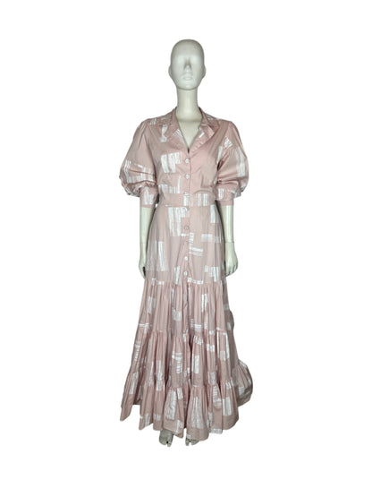 Vestido maxi palo rosa manga larga