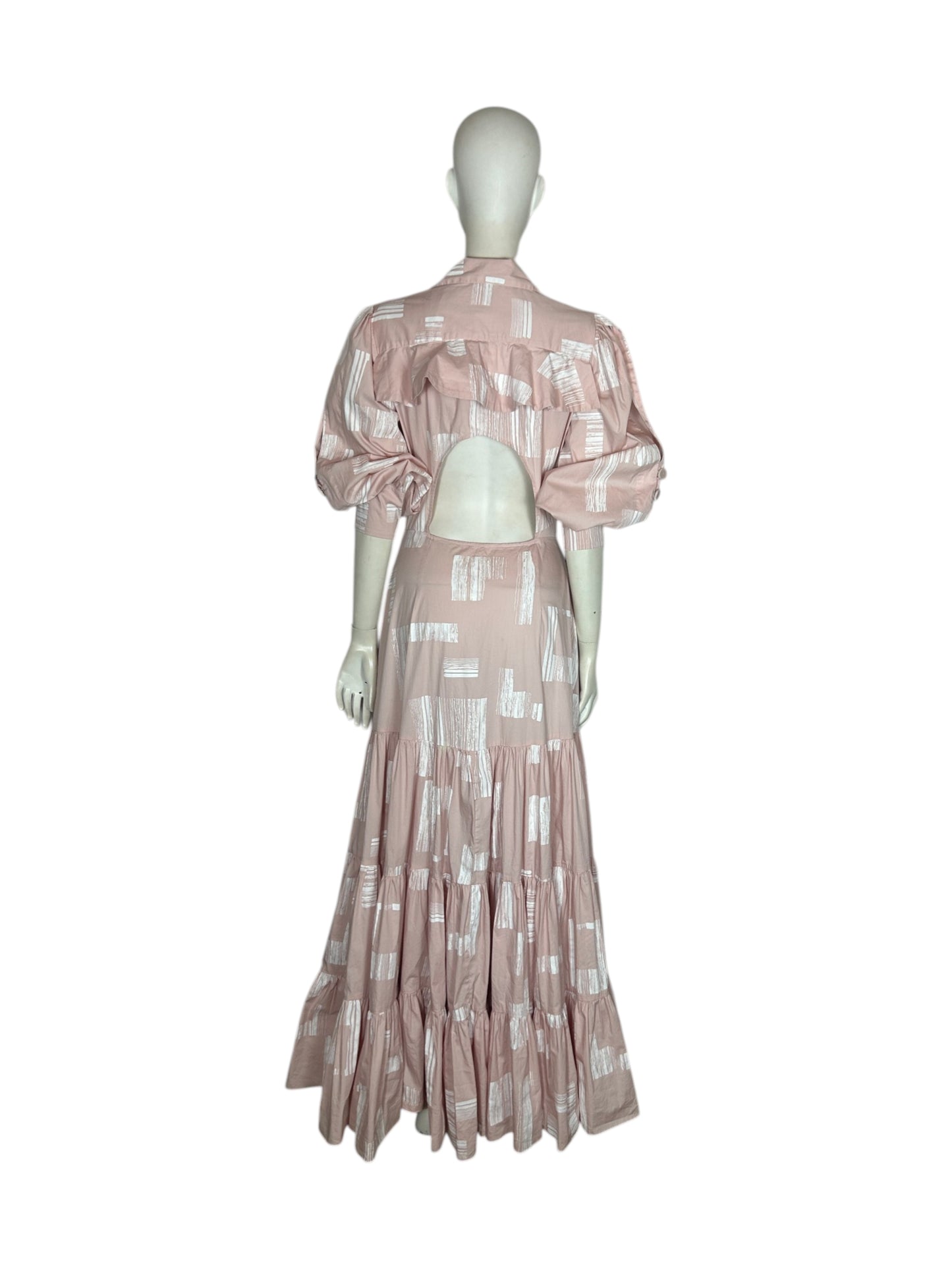 Vestido maxi palo rosa manga larga
