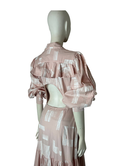 Vestido maxi palo rosa manga larga