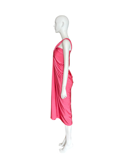 Vestido midi rosa