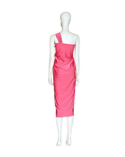 Vestido midi rosa