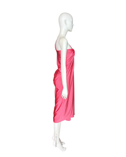 Vestido midi rosa