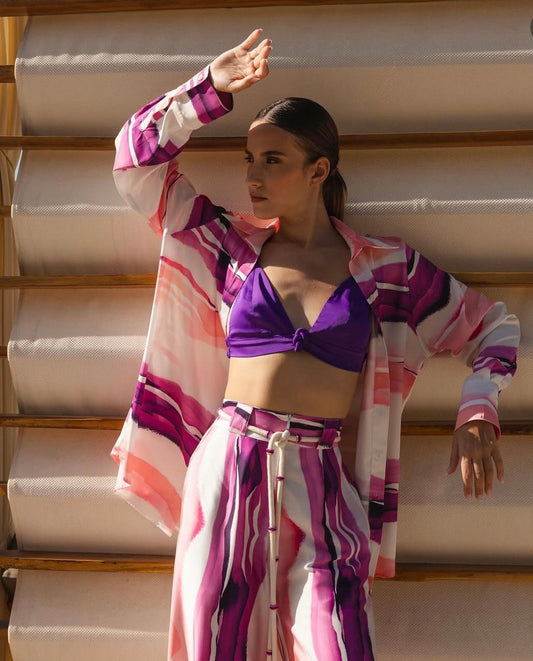 camisa seda manga larga