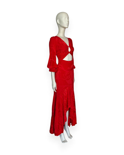 Vestido maxi manga larga