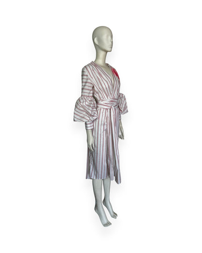 Pavia stripe midi dres