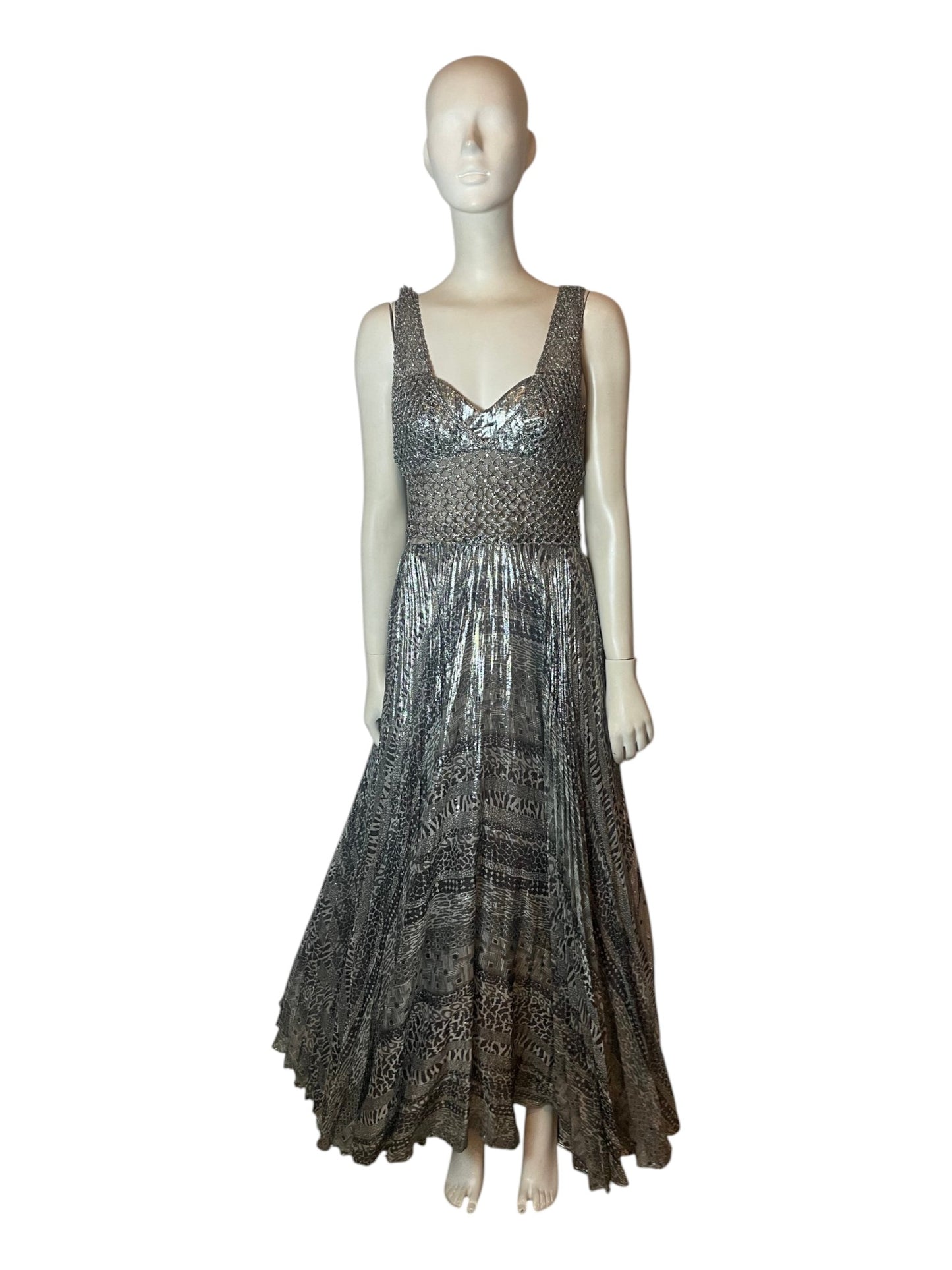 Vestido de fiesta plateado