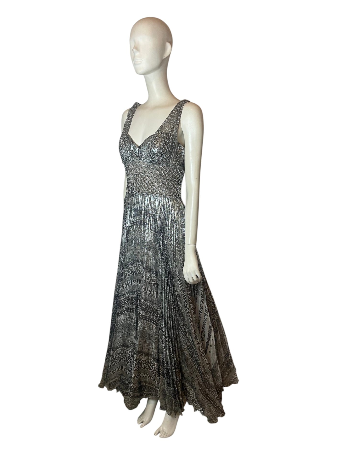 Vestido de fiesta plateado