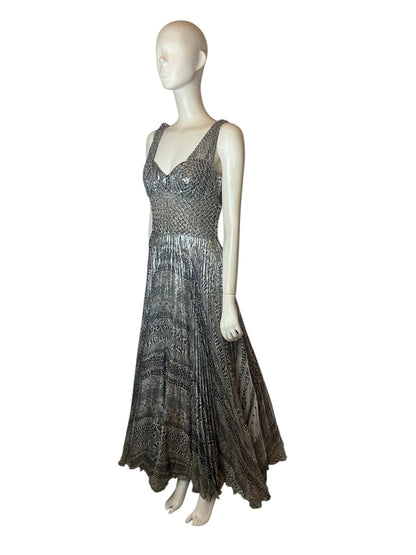 Vestido de fiesta plateado