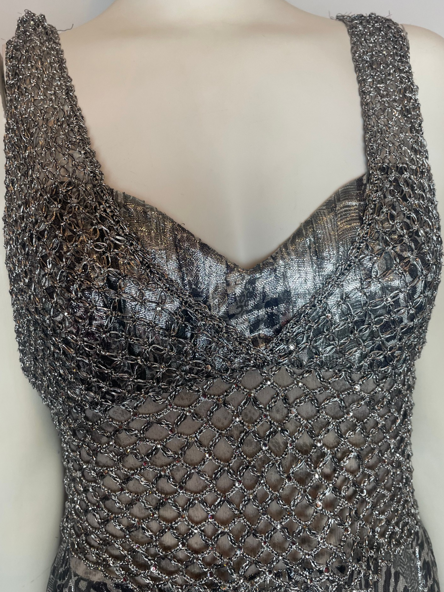 Vestido de fiesta plateado