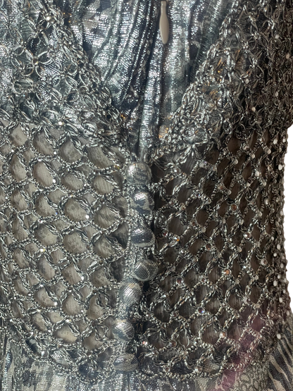 Vestido de fiesta plateado