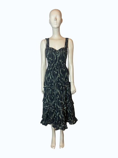 Midi dress coqueta green