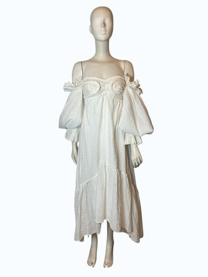 Midi dress blanco angelical